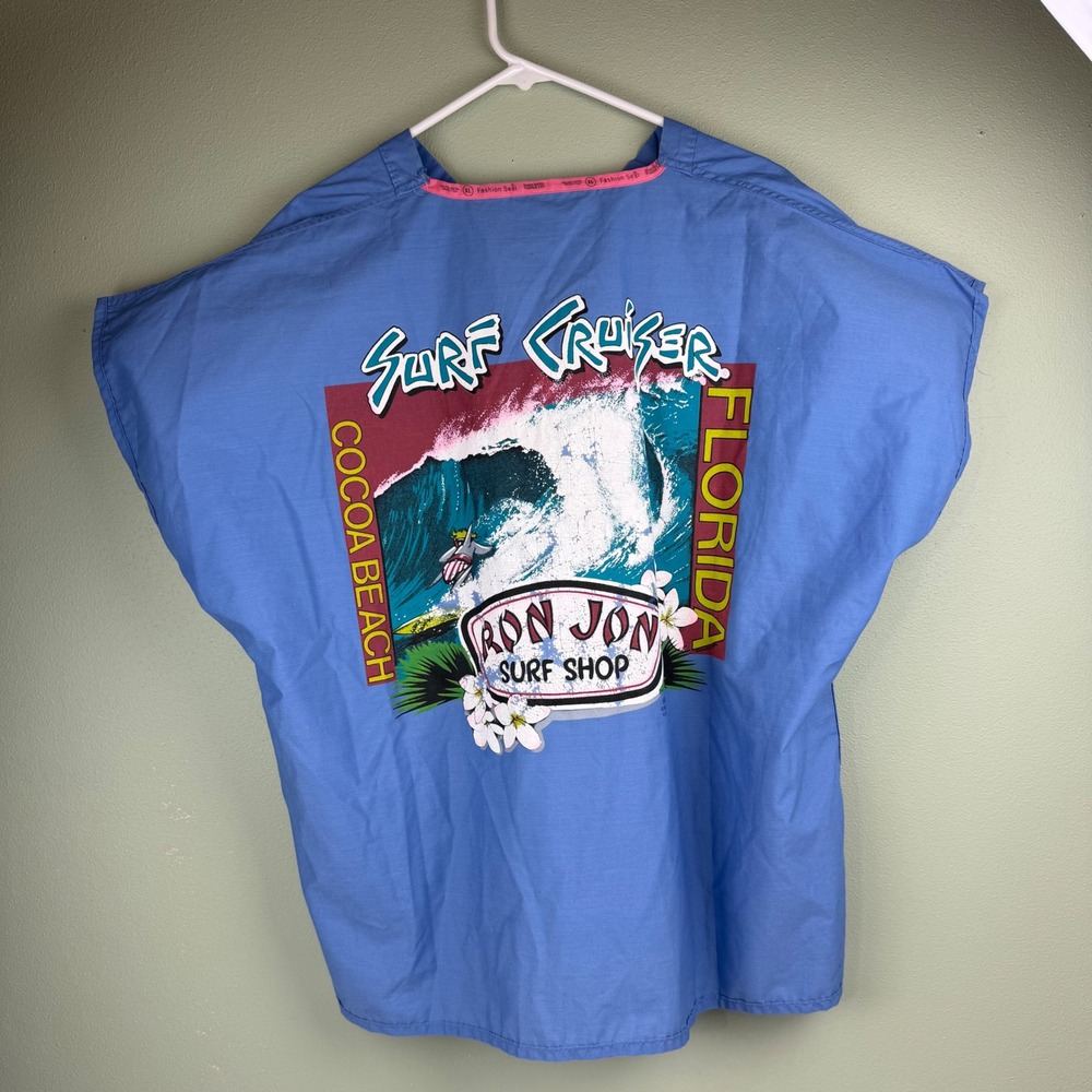 Vtg 1989 Ron Jon Surf Shop Cocoa Beach FL Smock Surf Cruiser Beach Cover Up XL